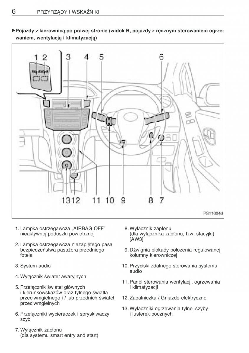 Toyota Yaris II 2 instrukcja obslugi / page 17