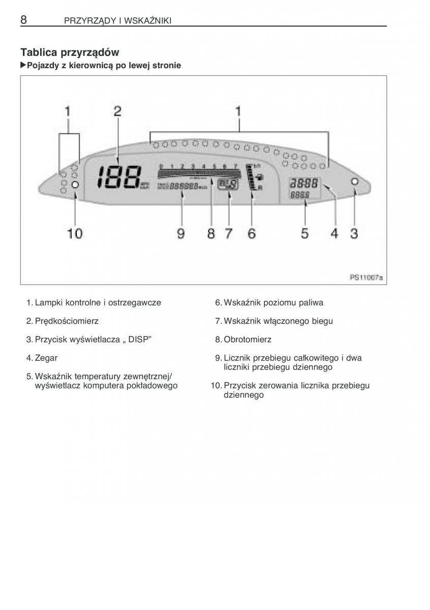 Toyota Yaris II 2 instrukcja obslugi / page 19