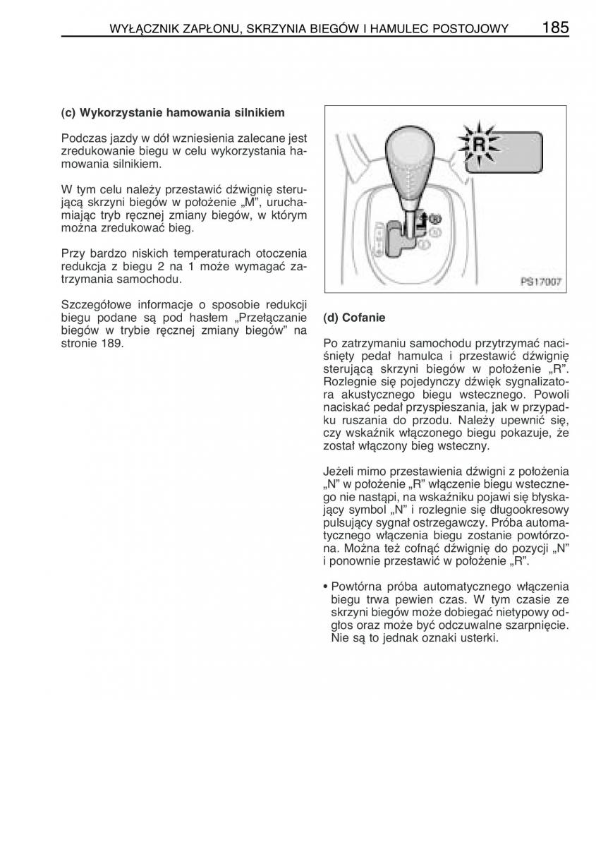 Toyota Yaris II 2 instrukcja obslugi / page 196