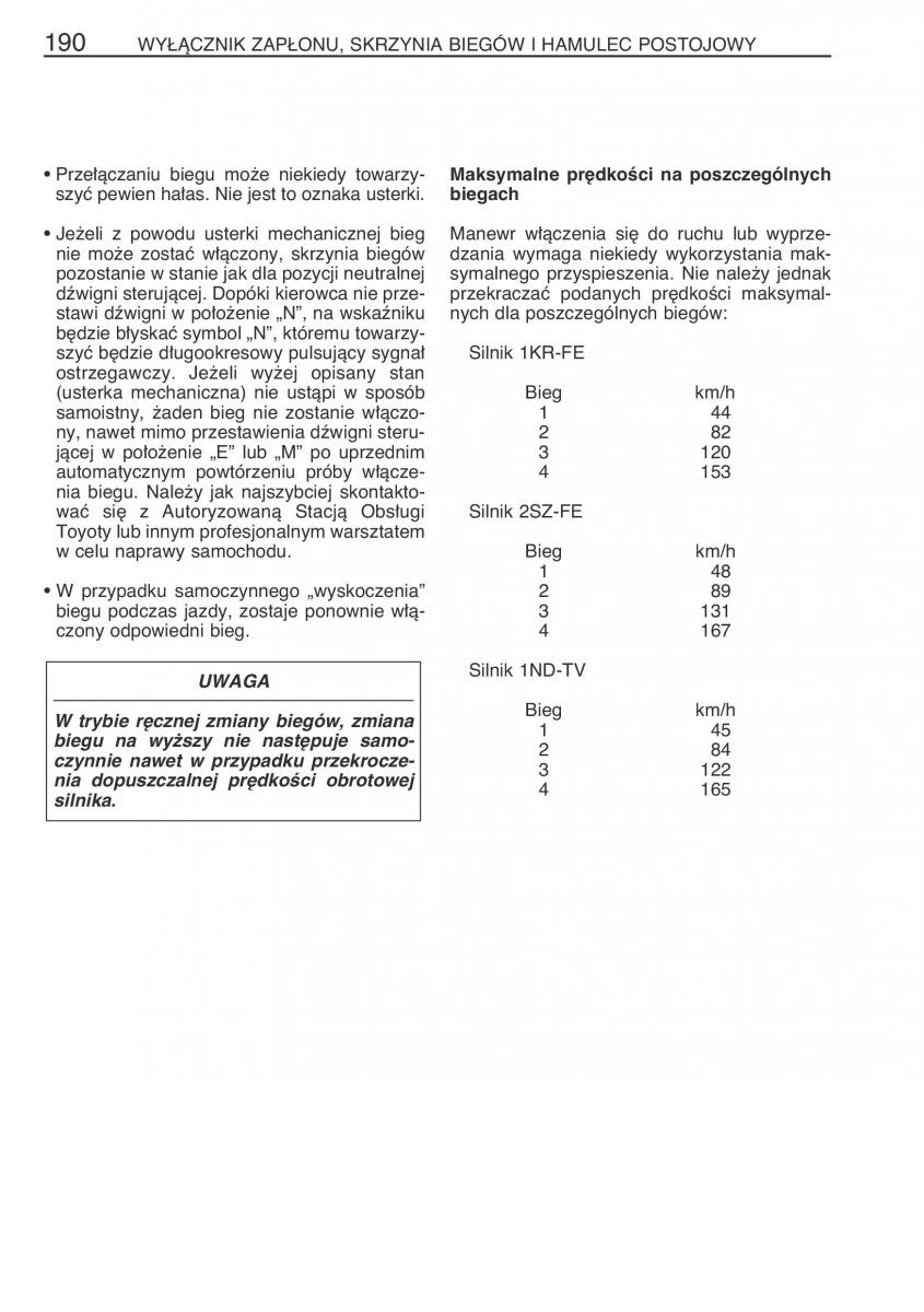 Toyota Yaris II 2 instrukcja obslugi / page 201