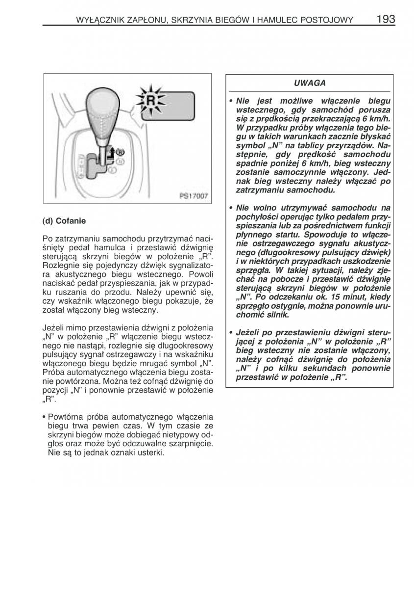 Toyota Yaris II 2 instrukcja obslugi / page 204