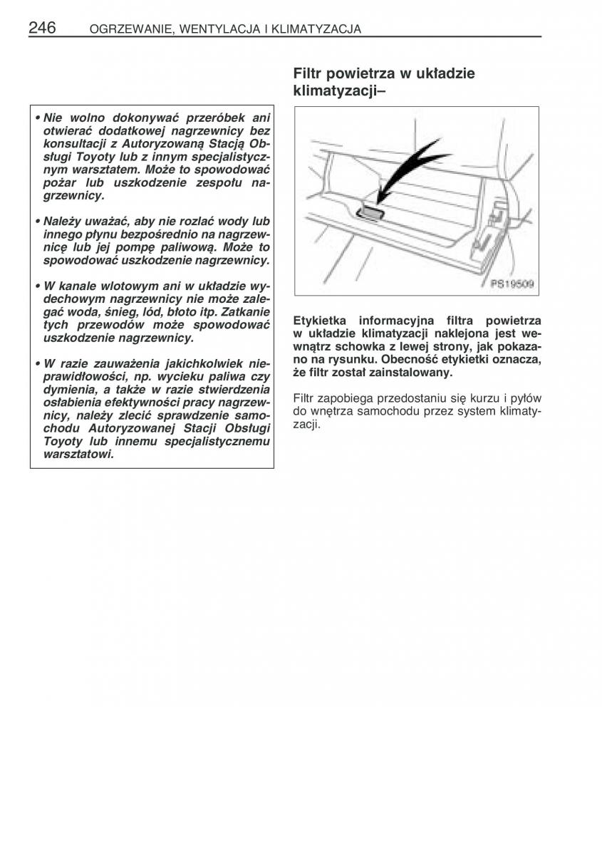 Toyota Yaris II 2 instrukcja obslugi / page 257