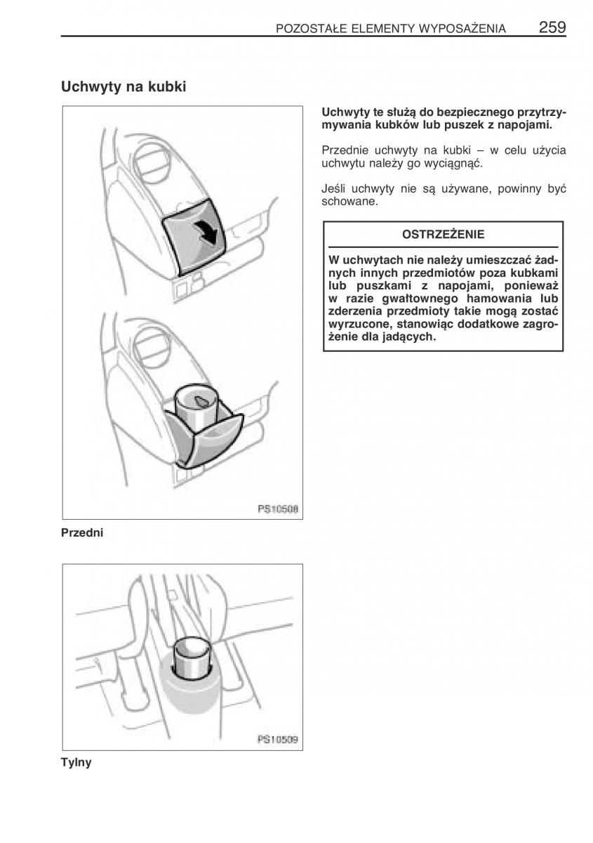 Toyota Yaris II 2 instrukcja obslugi / page 270