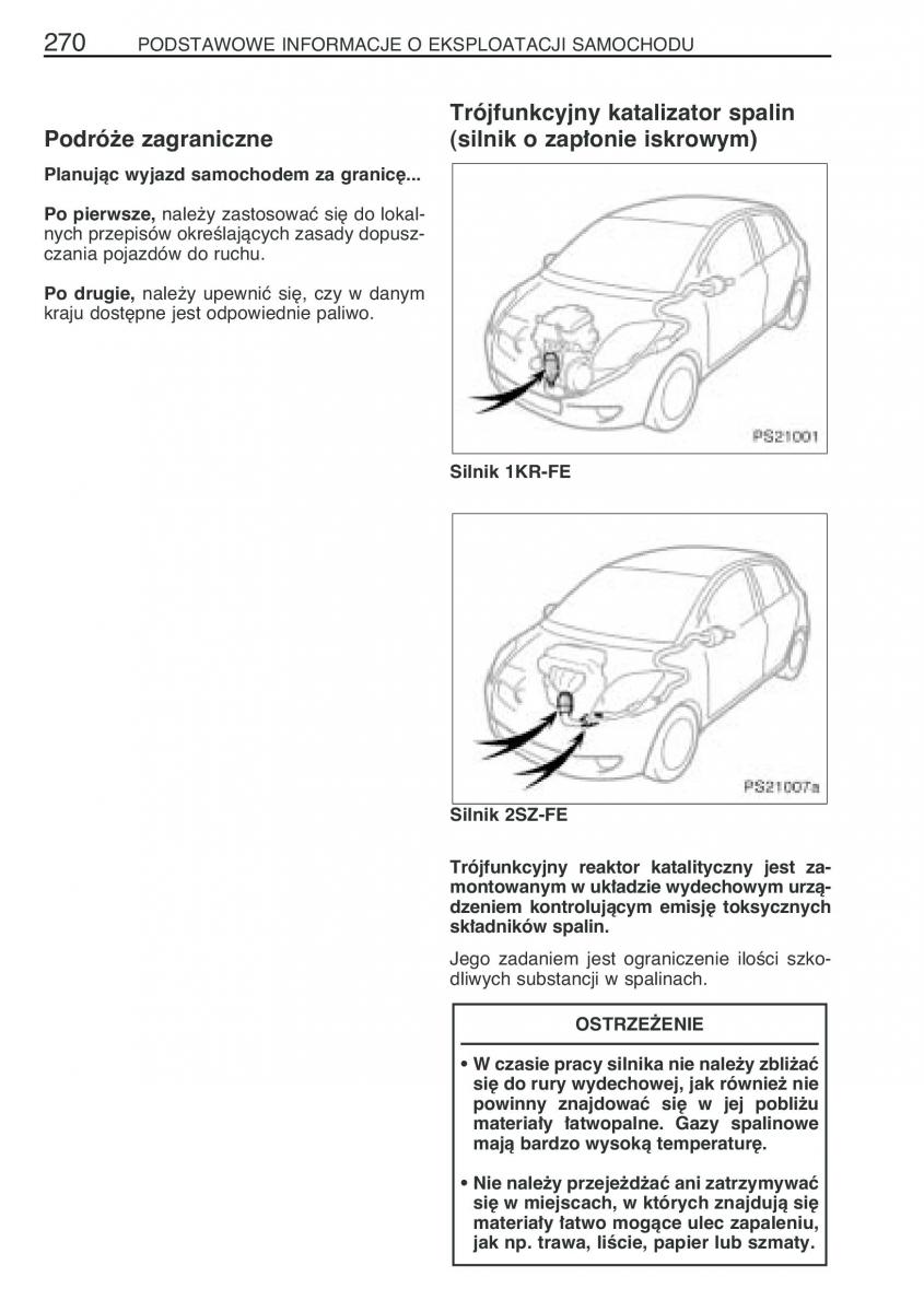 Toyota Yaris II 2 instrukcja obslugi / page 281