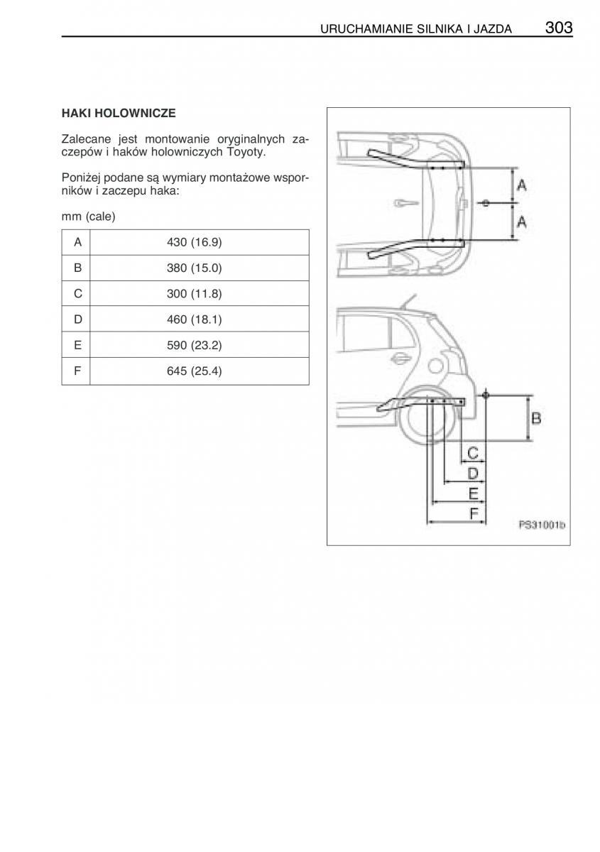 Toyota Yaris II 2 instrukcja obslugi / page 314