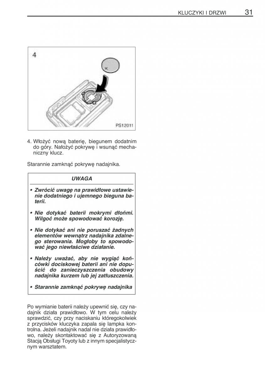 Toyota Yaris II 2 instrukcja obslugi / page 42