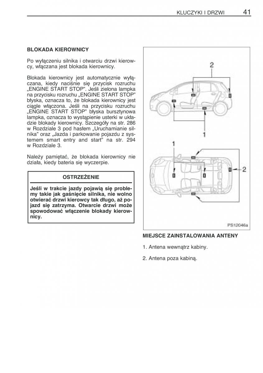 Toyota Yaris II 2 instrukcja obslugi / page 52