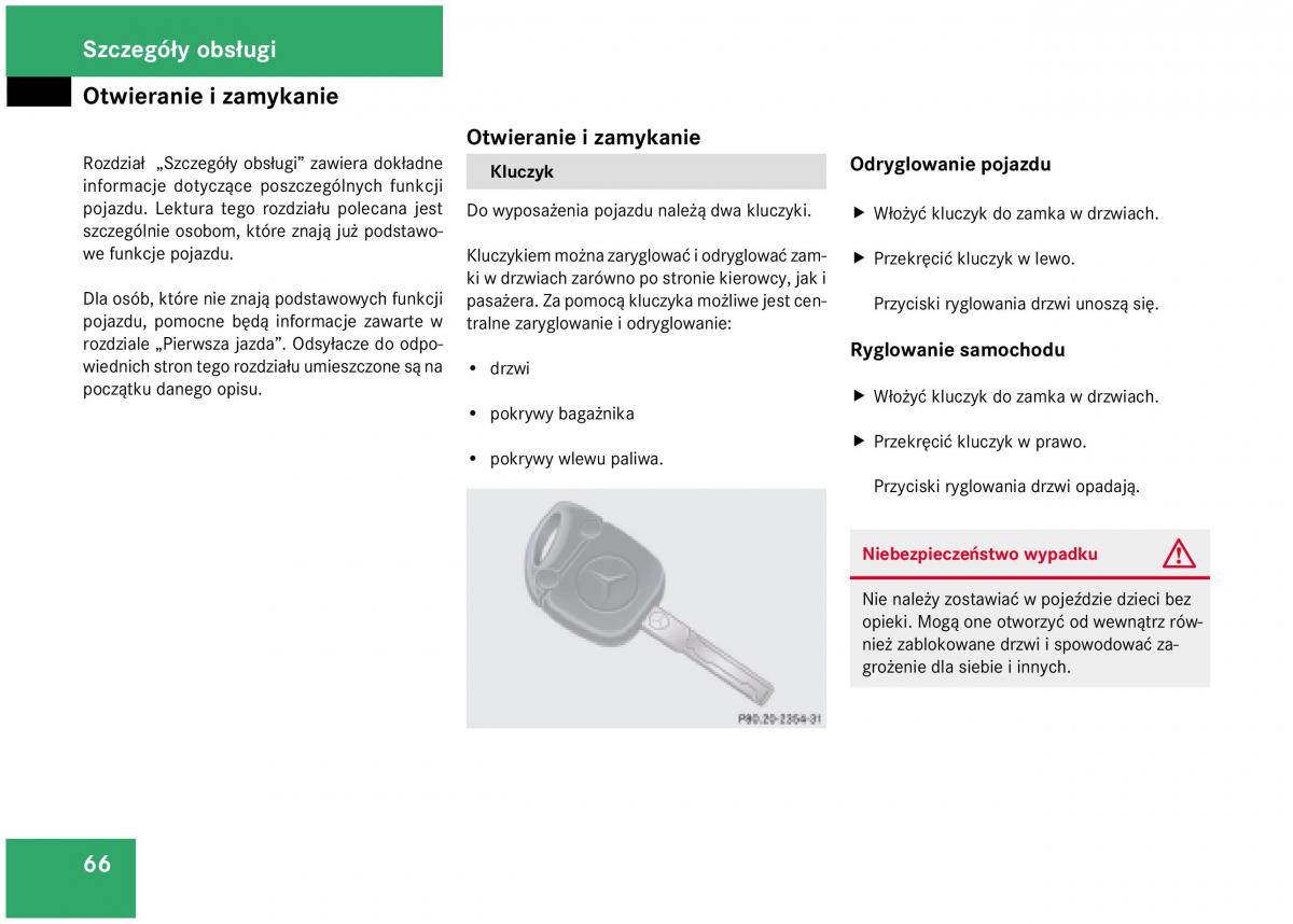 Mercedes Benz A Class W168 instrukcja obslugi / page 66