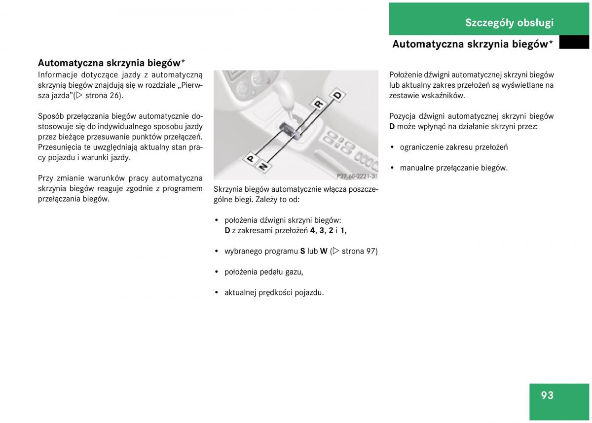 Mercedes Benz A Class W168 instrukcja obslugi / page 93