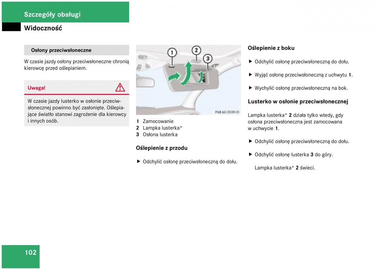 Mercedes Benz A Class W168 instrukcja obslugi / page 102