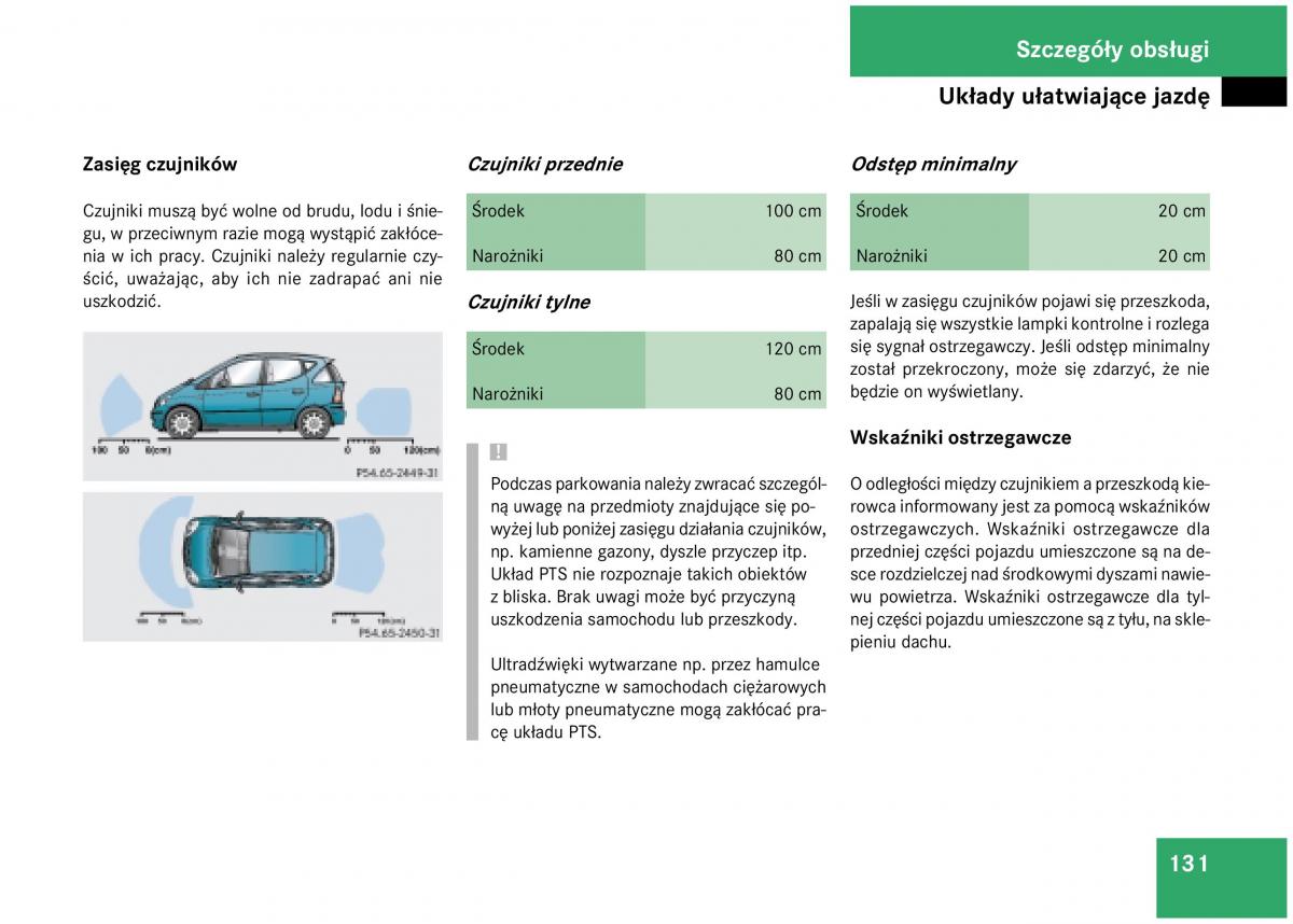 Mercedes Benz A Class W168 instrukcja obslugi / page 131