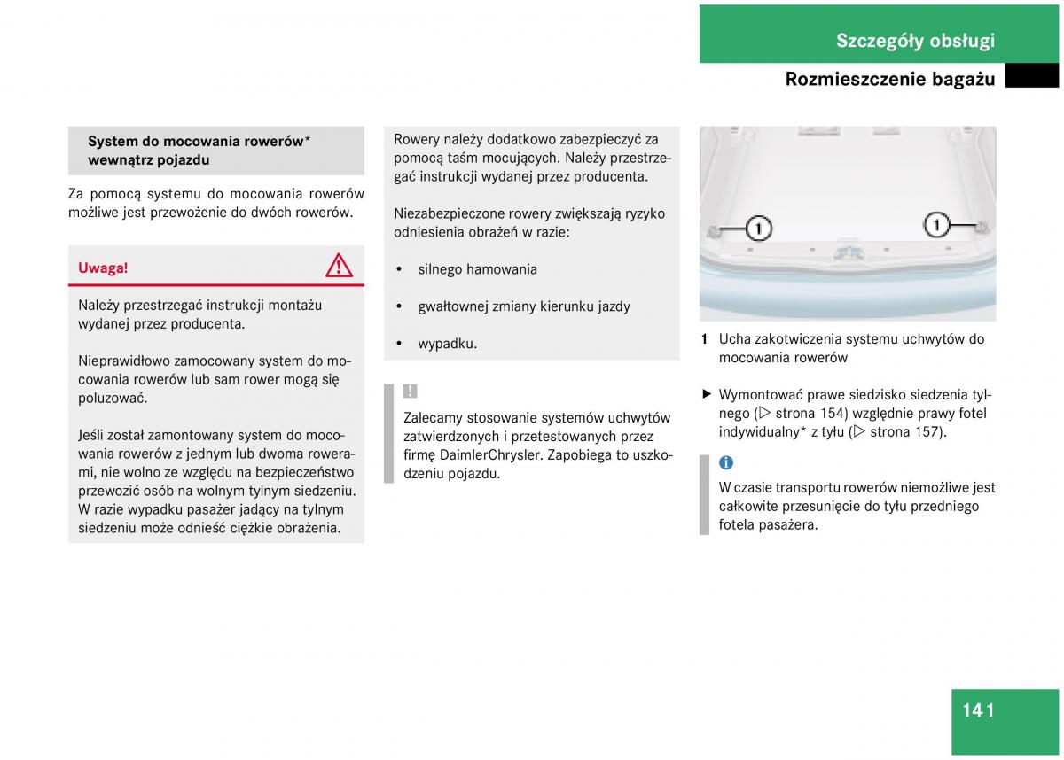 Mercedes Benz A Class W168 instrukcja obslugi / page 141