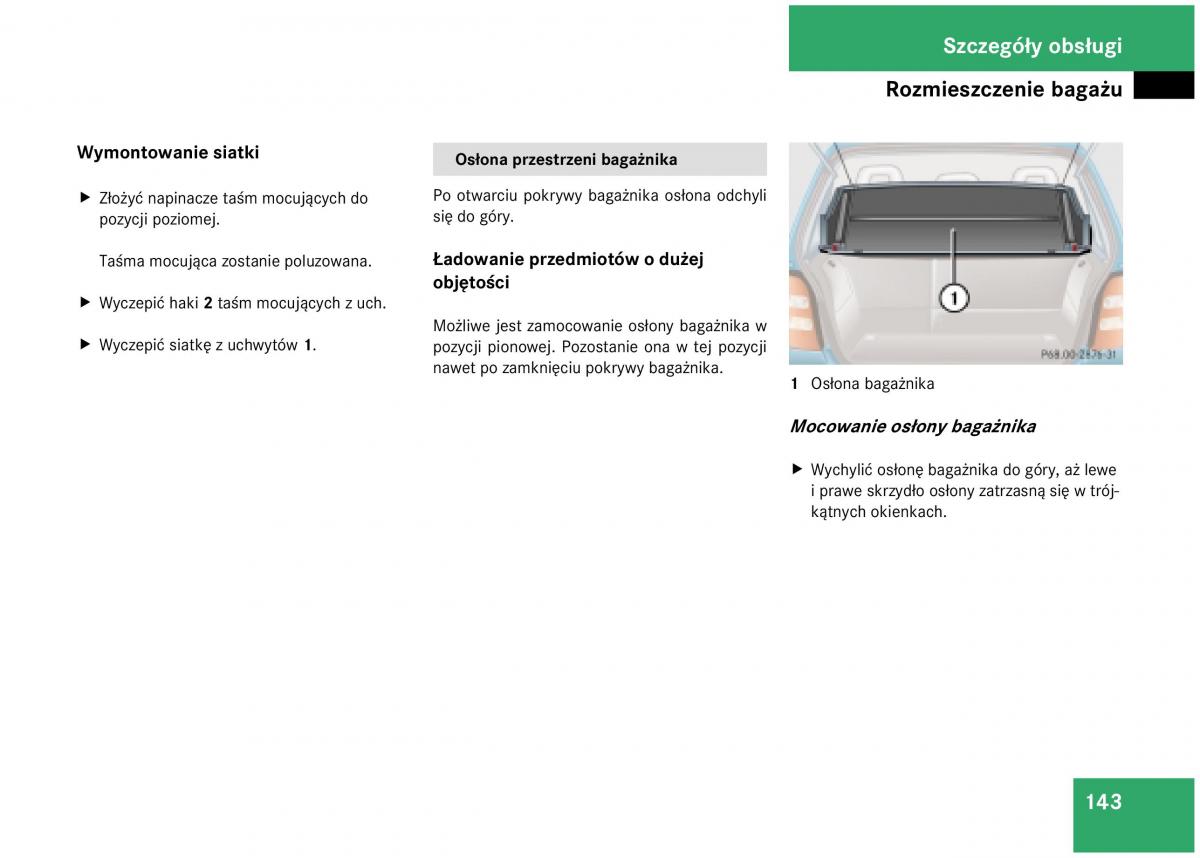 Mercedes Benz A Class W168 instrukcja obslugi / page 143