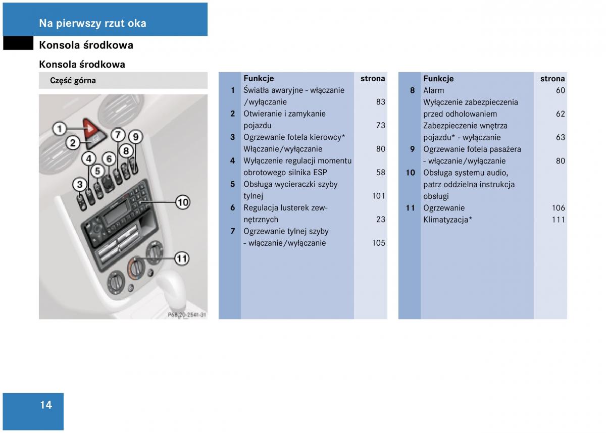 Mercedes Benz A Class W168 instrukcja obslugi / page 15