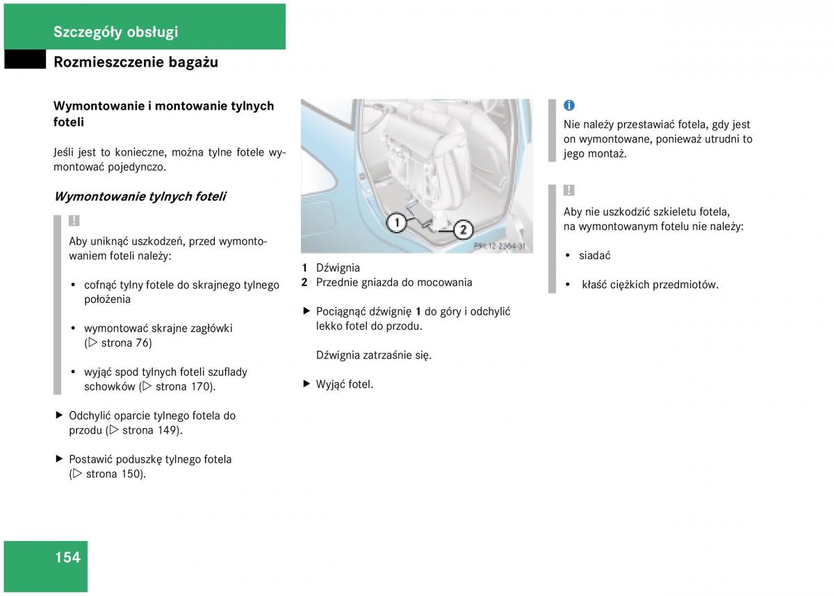Mercedes Benz A Class W168 instrukcja obslugi / page 154