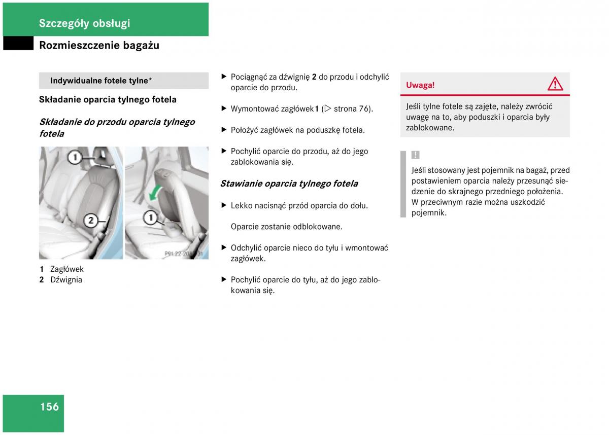 Mercedes Benz A Class W168 instrukcja obslugi / page 156