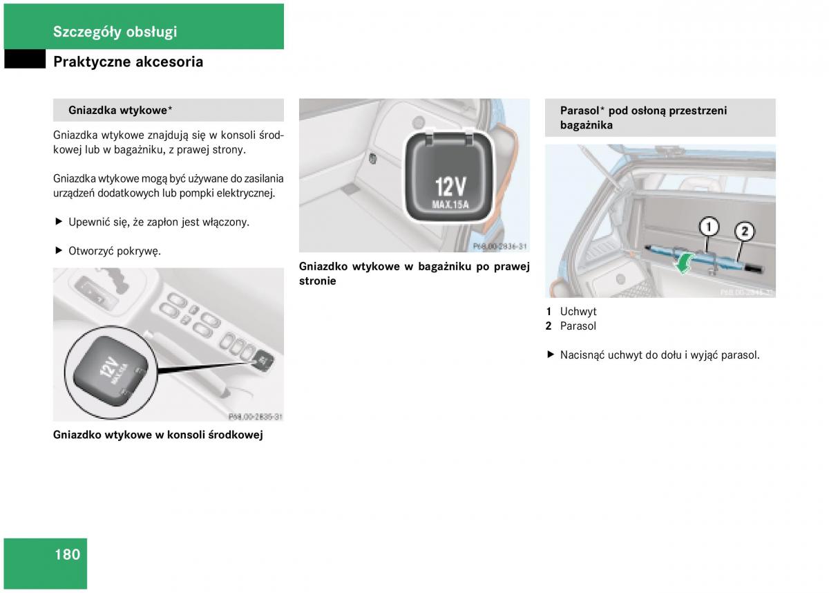 Mercedes Benz A Class W168 instrukcja obslugi / page 180