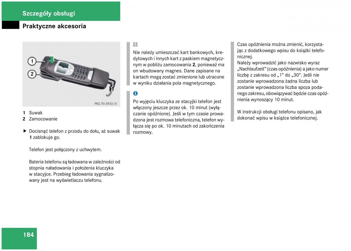 Mercedes Benz A Class W168 instrukcja obslugi / page 184