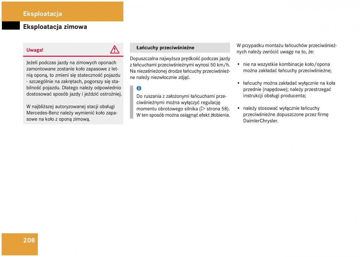 Mercedes Benz A Class W168 instrukcja obslugi / page 208