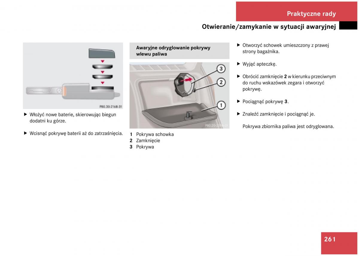 Mercedes Benz A Class W168 instrukcja obslugi / page 261