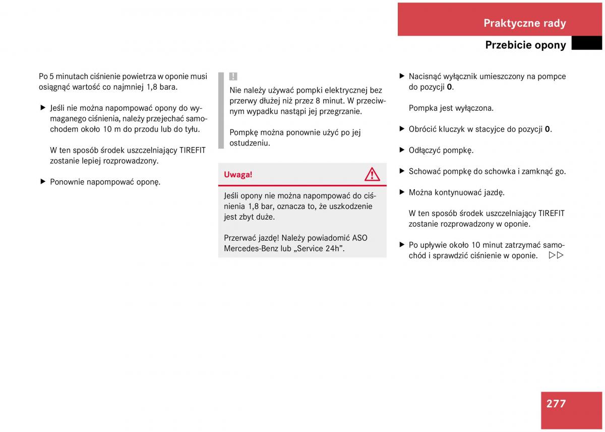 Mercedes Benz A Class W168 instrukcja obslugi / page 277