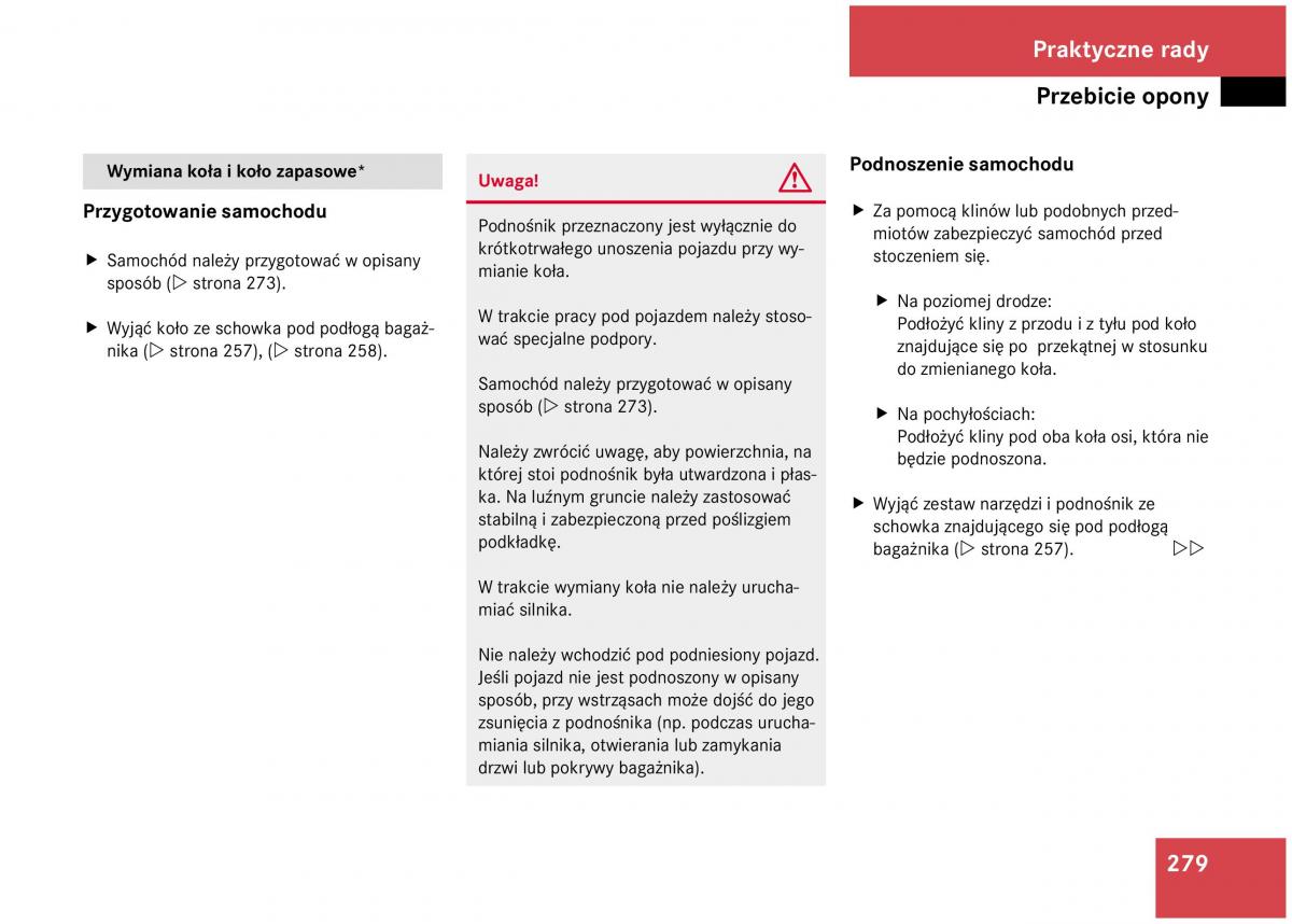 Mercedes Benz A Class W168 instrukcja obslugi / page 279