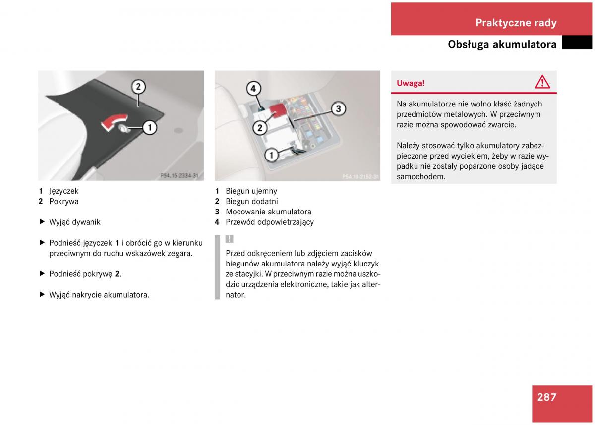 Mercedes Benz A Class W168 instrukcja obslugi / page 287