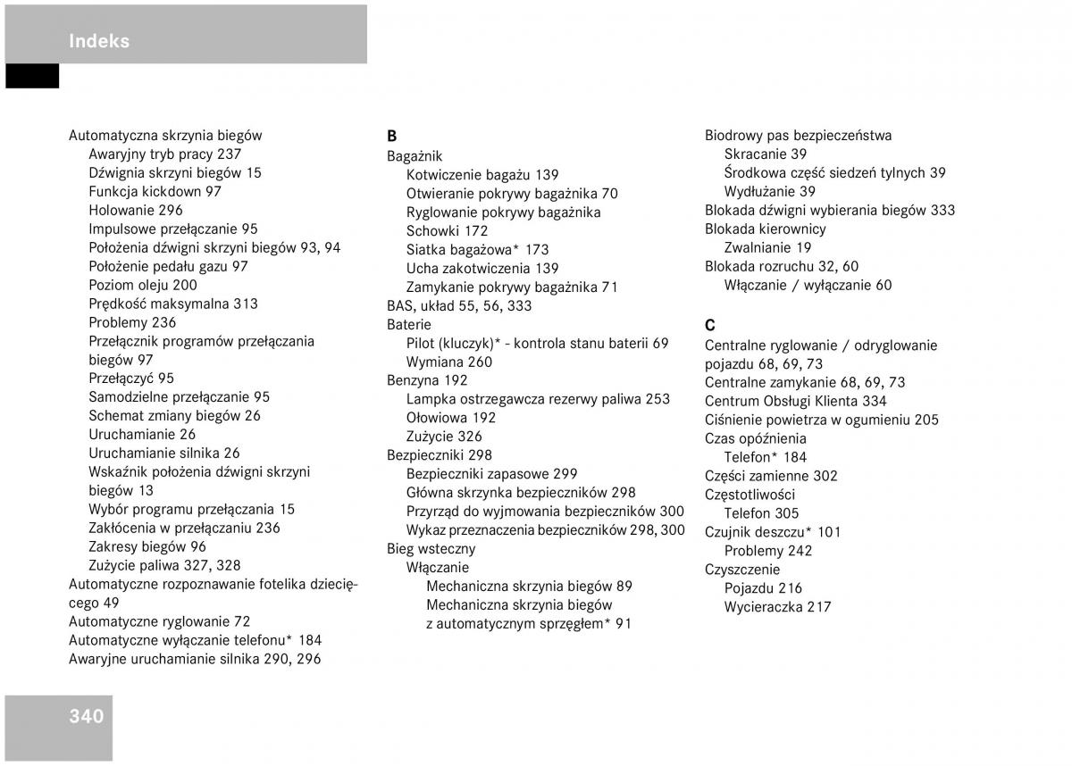 Mercedes Benz A Class W168 instrukcja obslugi / page 340