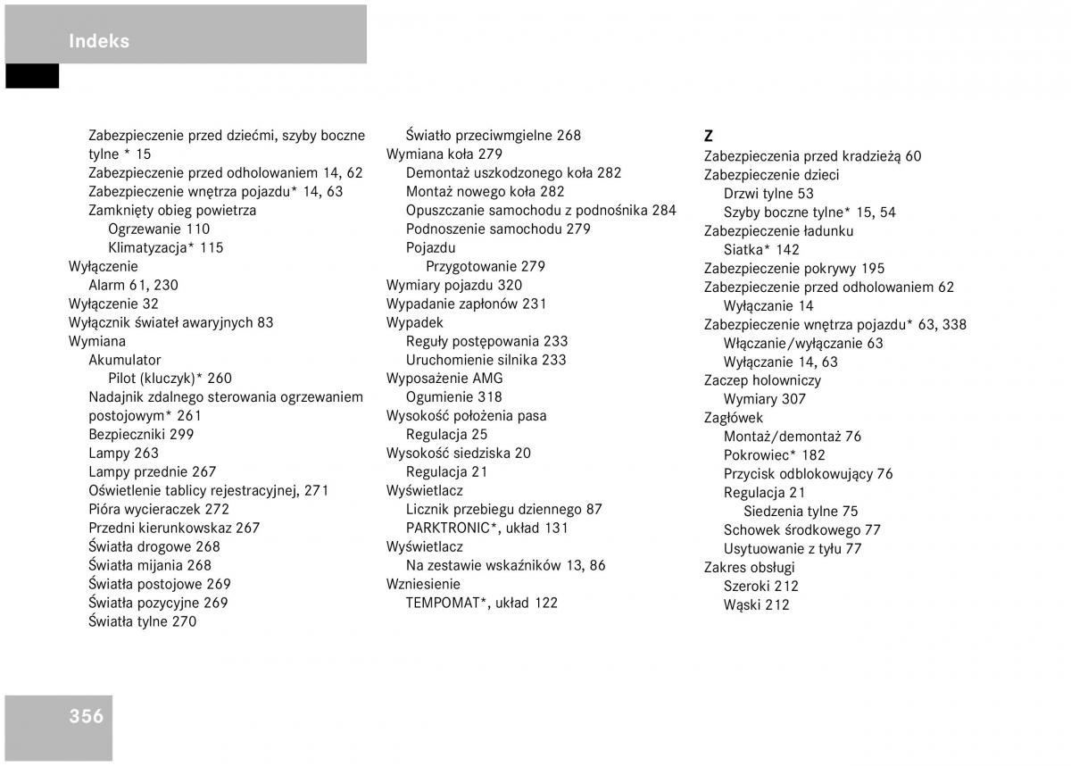 Mercedes Benz A Class W168 instrukcja obslugi / page 356