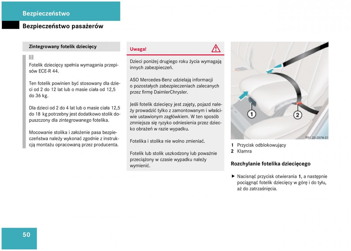 Mercedes Benz A Class W168 instrukcja obslugi / page 51