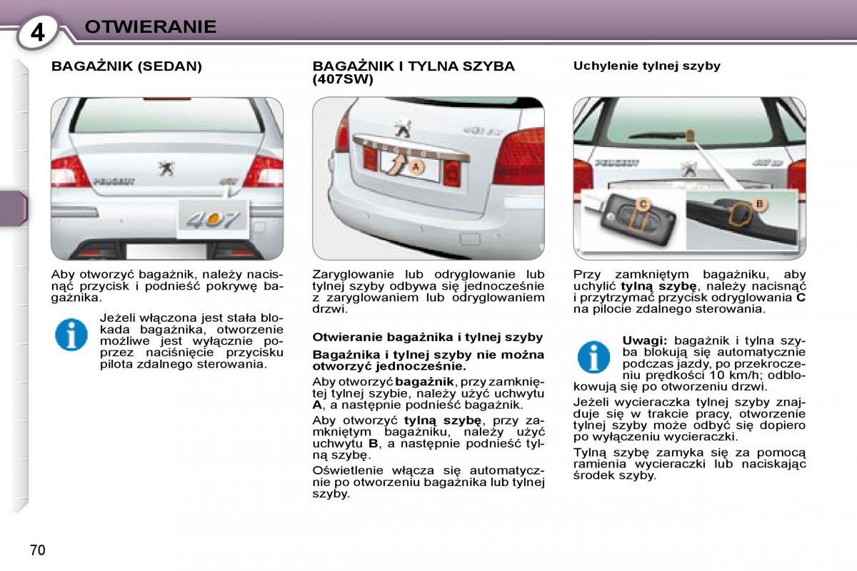 Peugeot 407 instrukcja / page 69