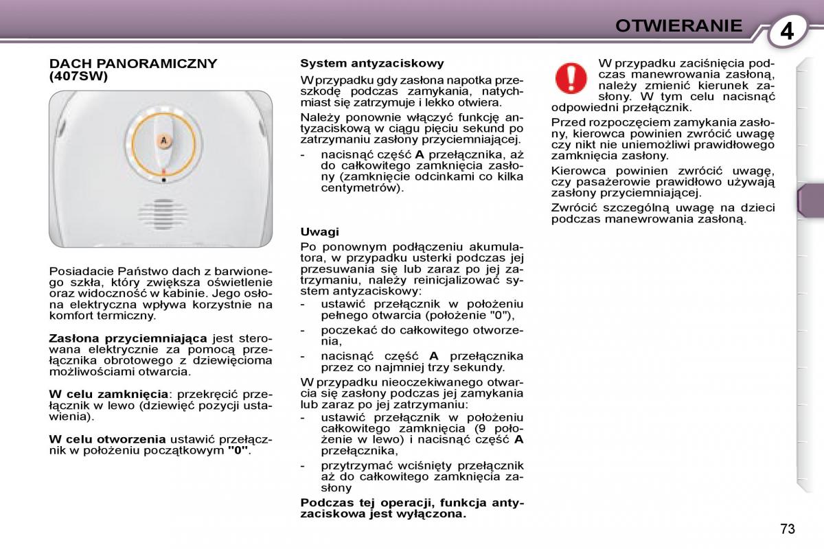 Peugeot 407 instrukcja / page 72