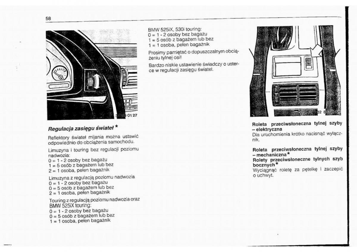 BMW 5 E34 instrukcja obslugi / page 57