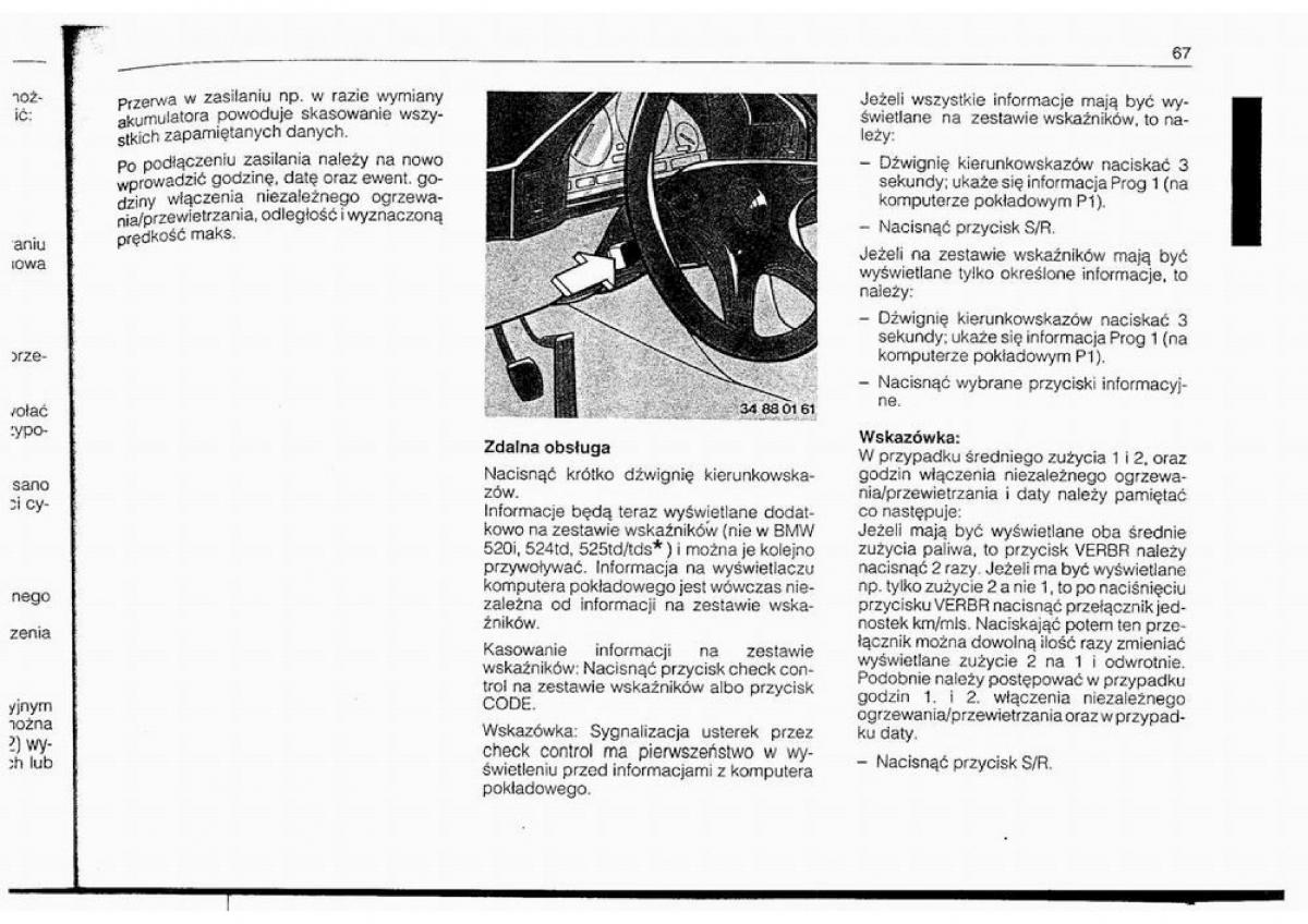 BMW 5 E34 instrukcja obslugi / page 66