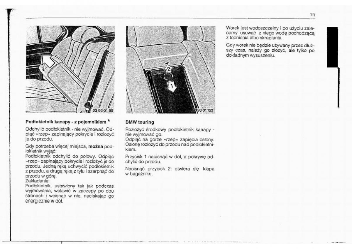 BMW 5 E34 instrukcja obslugi / page 72