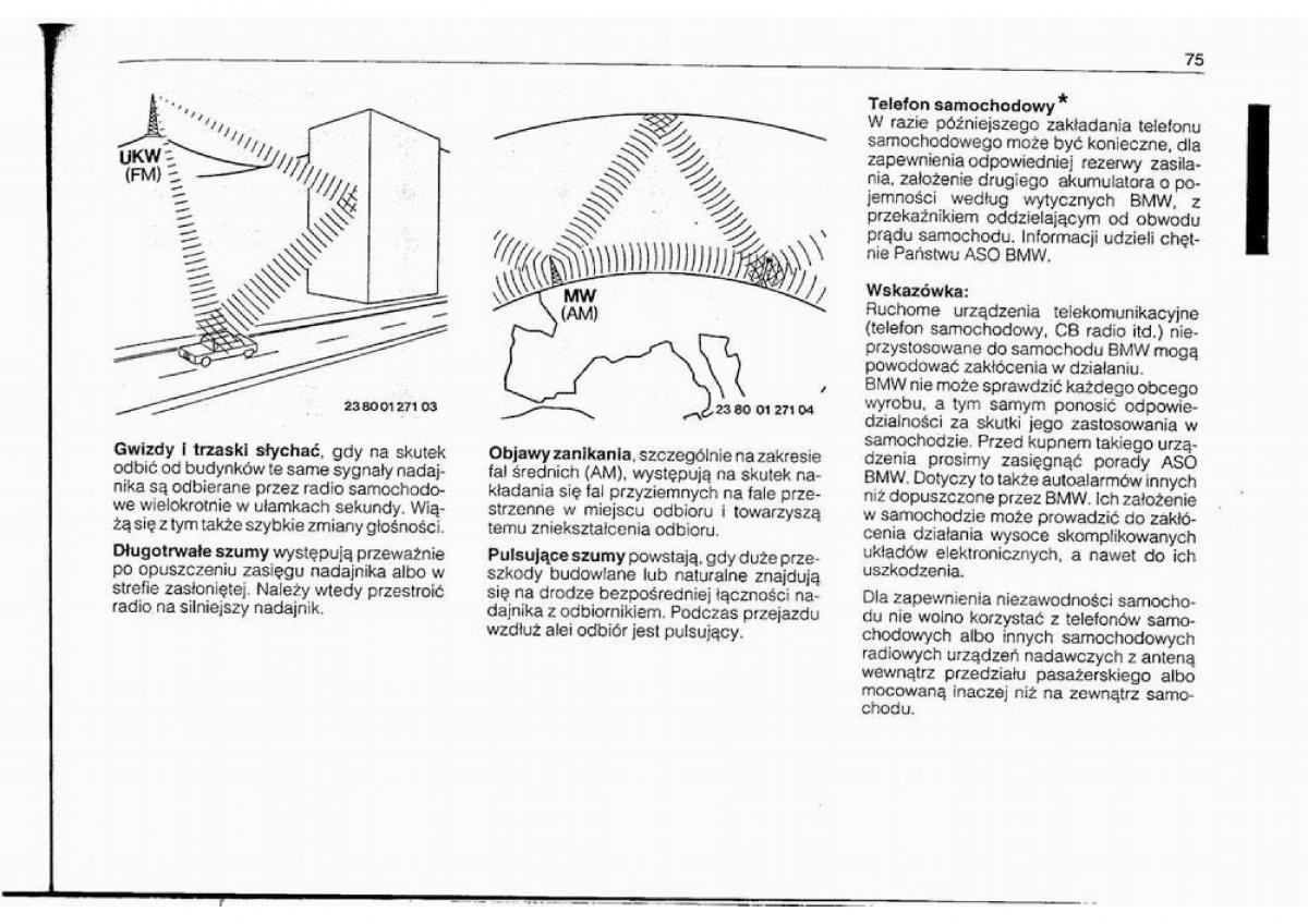 BMW 5 E34 instrukcja obslugi / page 74