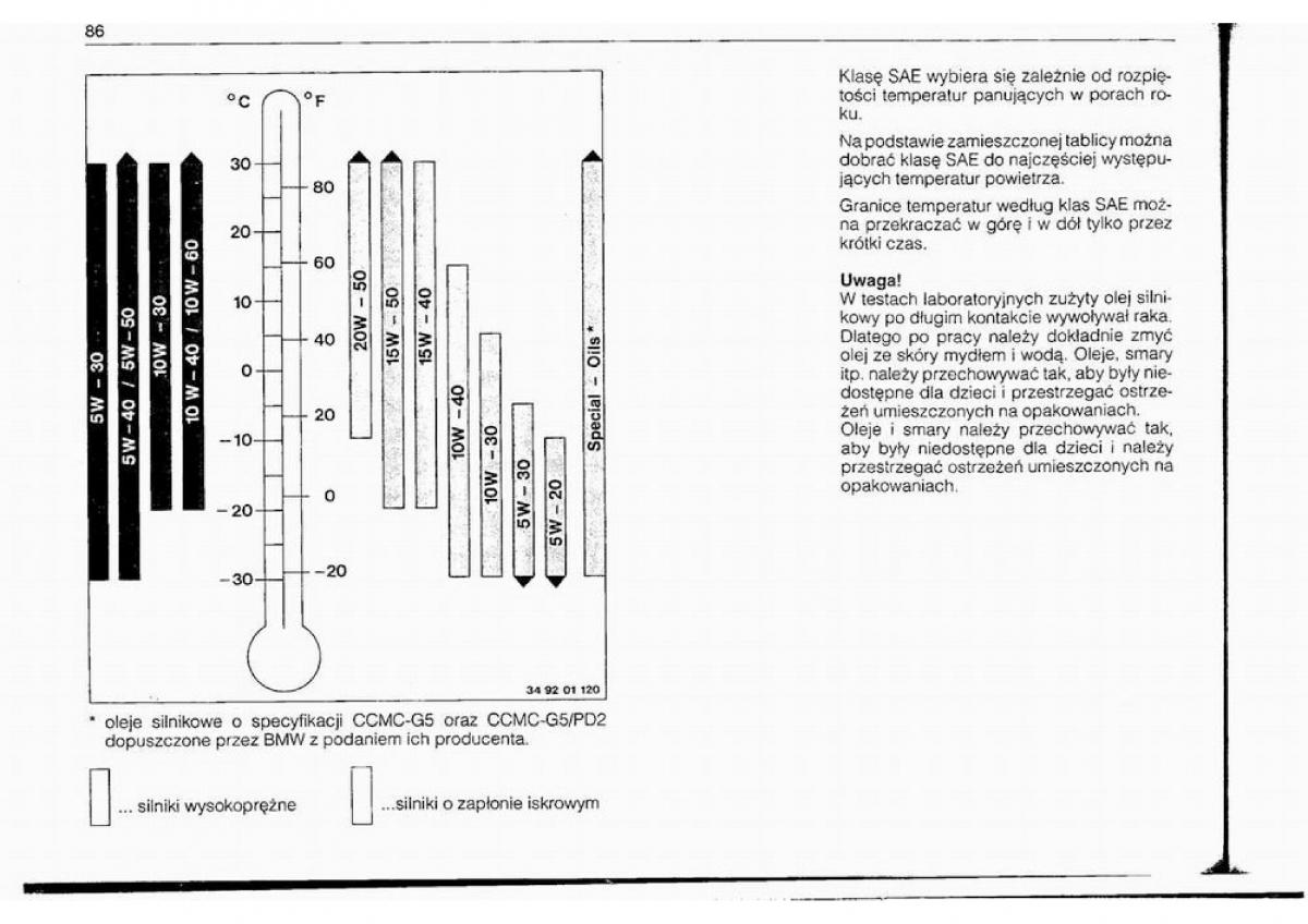 BMW 5 E34 instrukcja obslugi / page 87