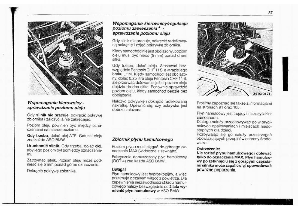 BMW 5 E34 instrukcja obslugi / page 88