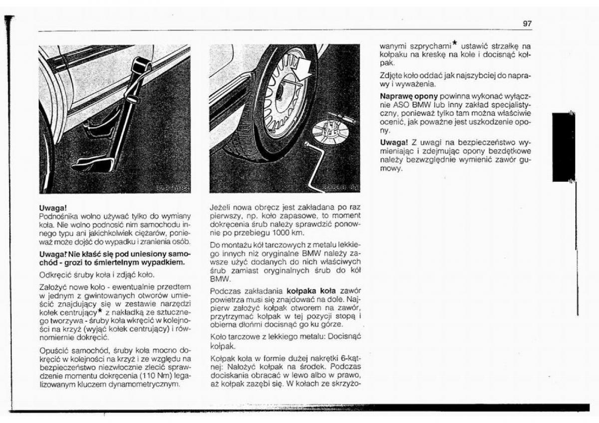 BMW 5 E34 instrukcja obslugi / page 98