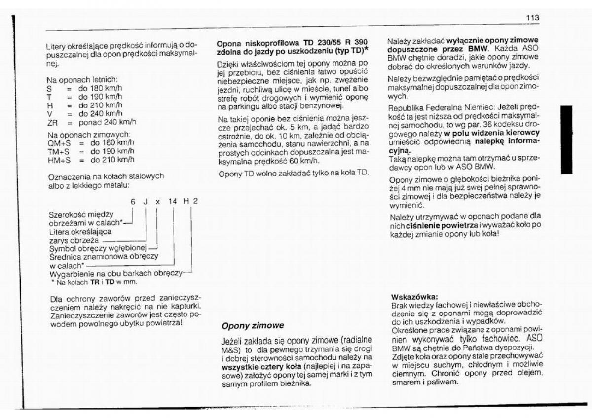 BMW 5 E34 instrukcja obslugi / page 114