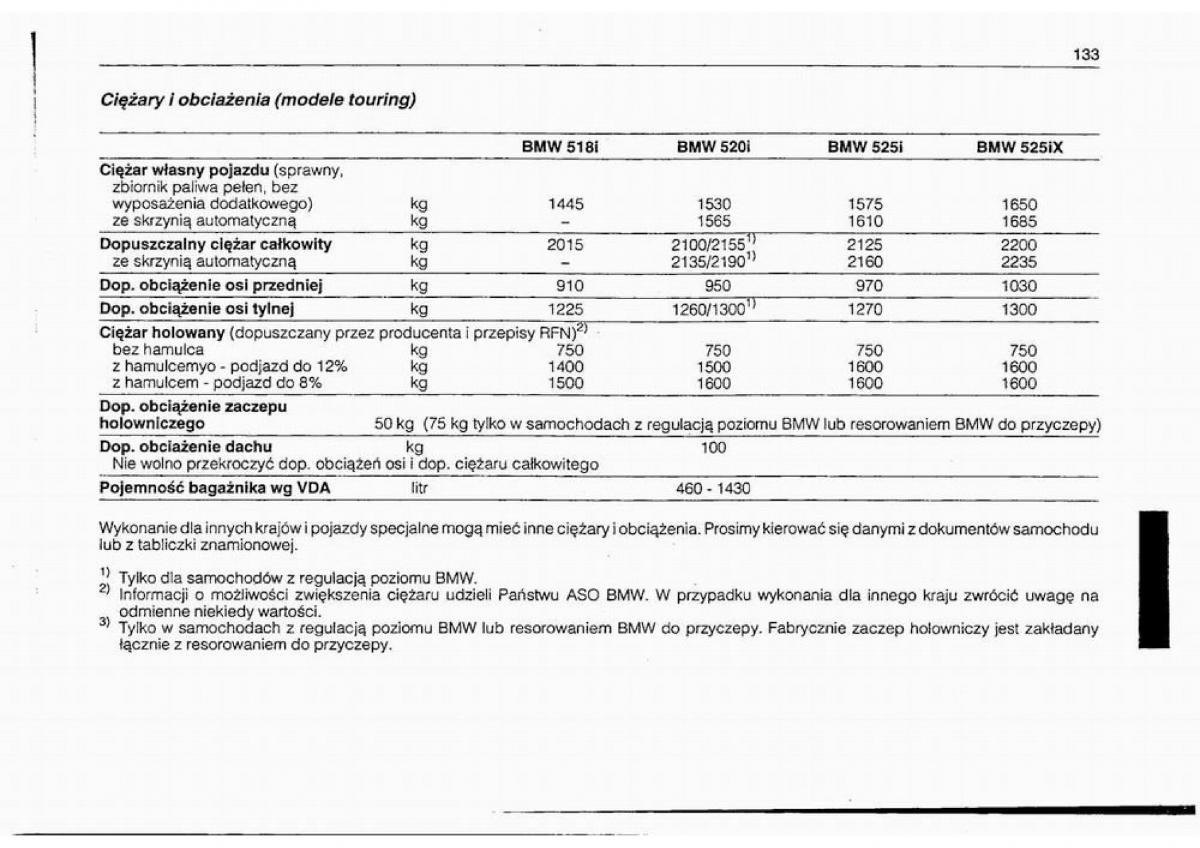 BMW 5 E34 instrukcja obslugi / page 134