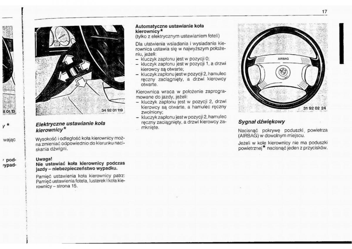 BMW 5 E34 instrukcja obslugi / page 16