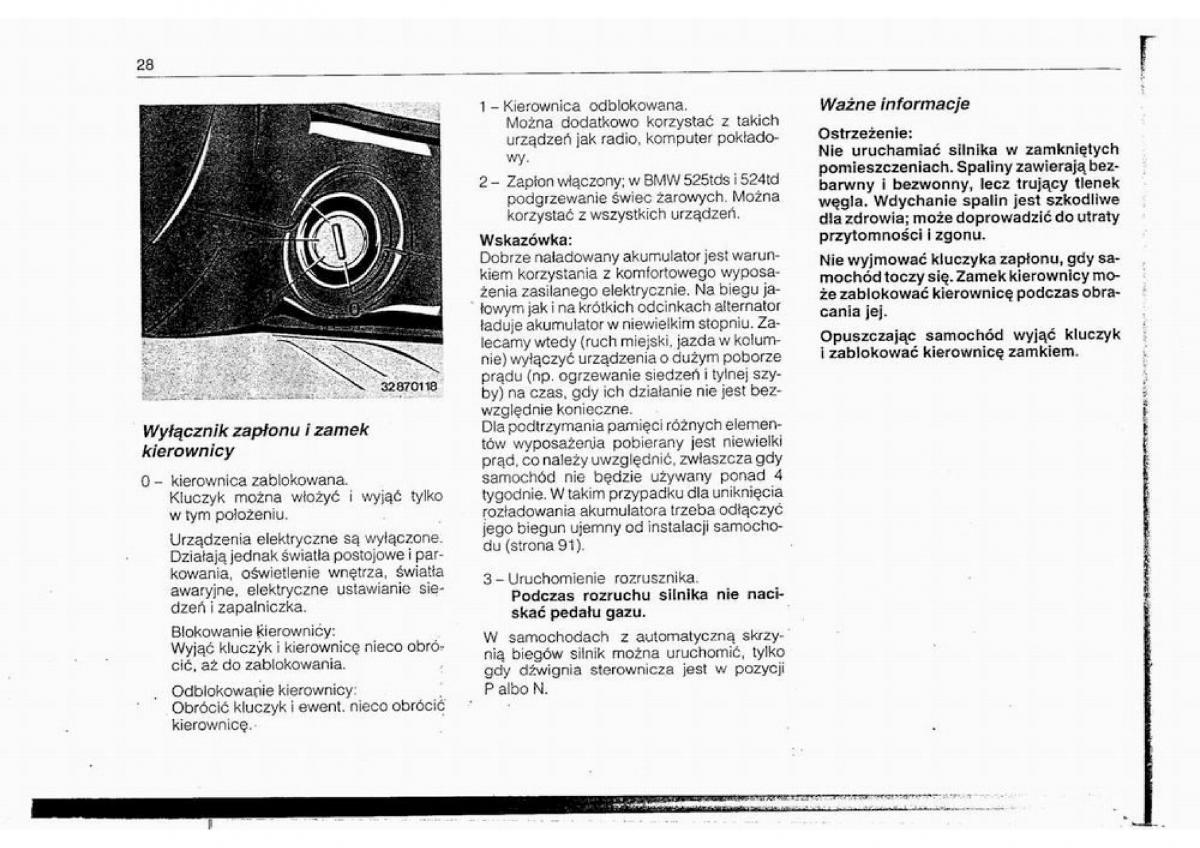 BMW 5 E34 instrukcja obslugi / page 27