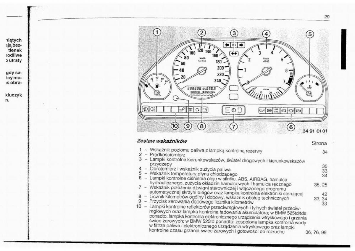 BMW 5 E34 instrukcja obslugi / page 28