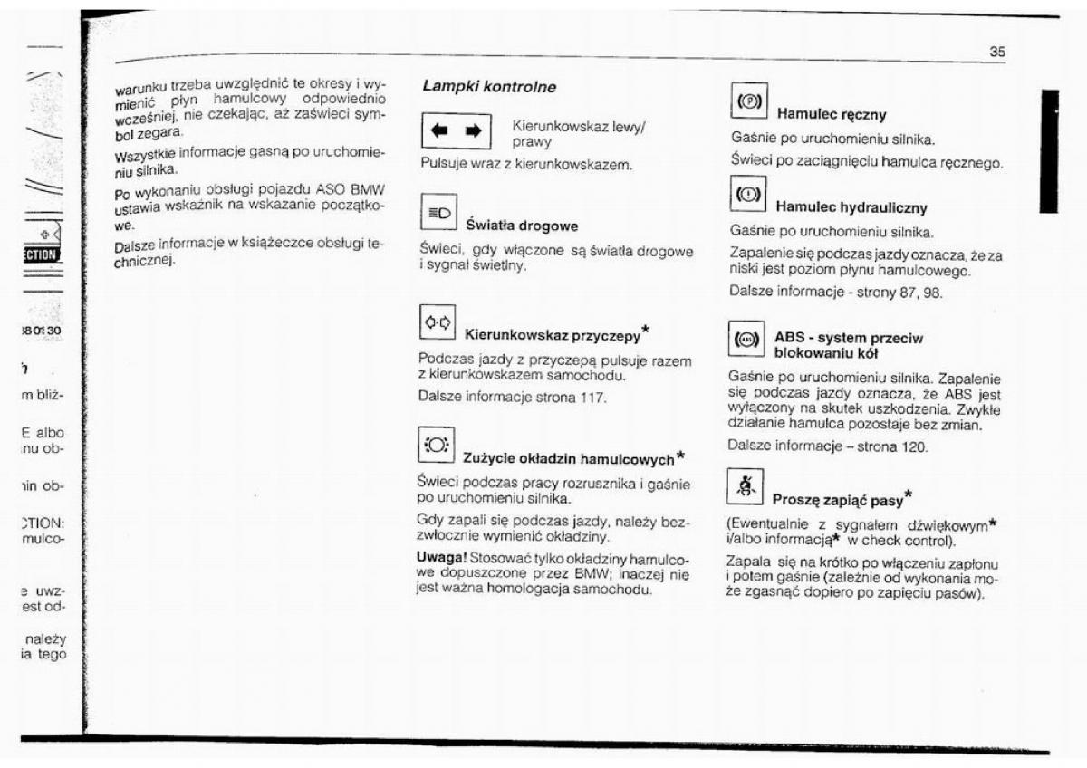 BMW 5 E34 instrukcja obslugi / page 34