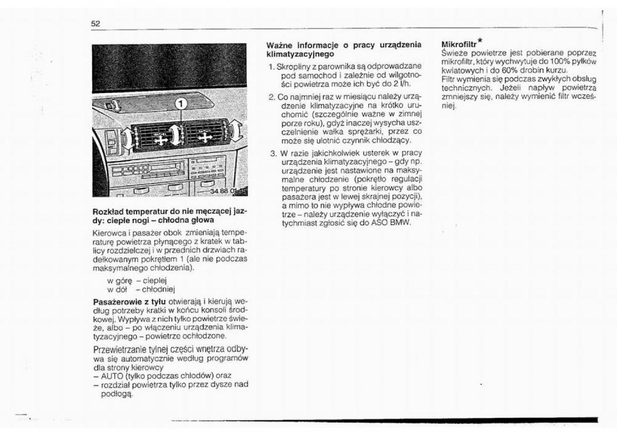 BMW 5 E34 instrukcja obslugi / page 51