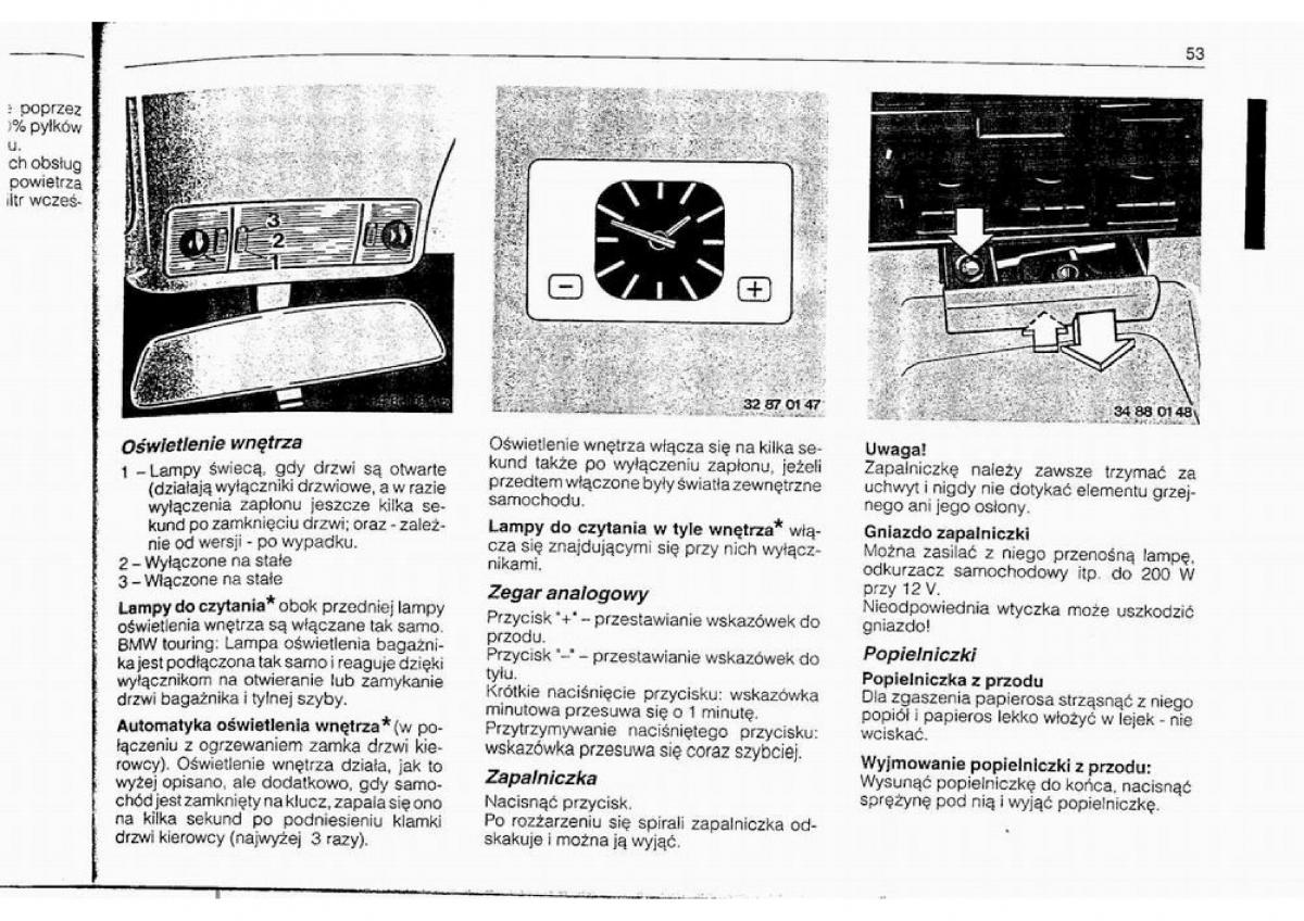 BMW 5 E34 instrukcja obslugi / page 52