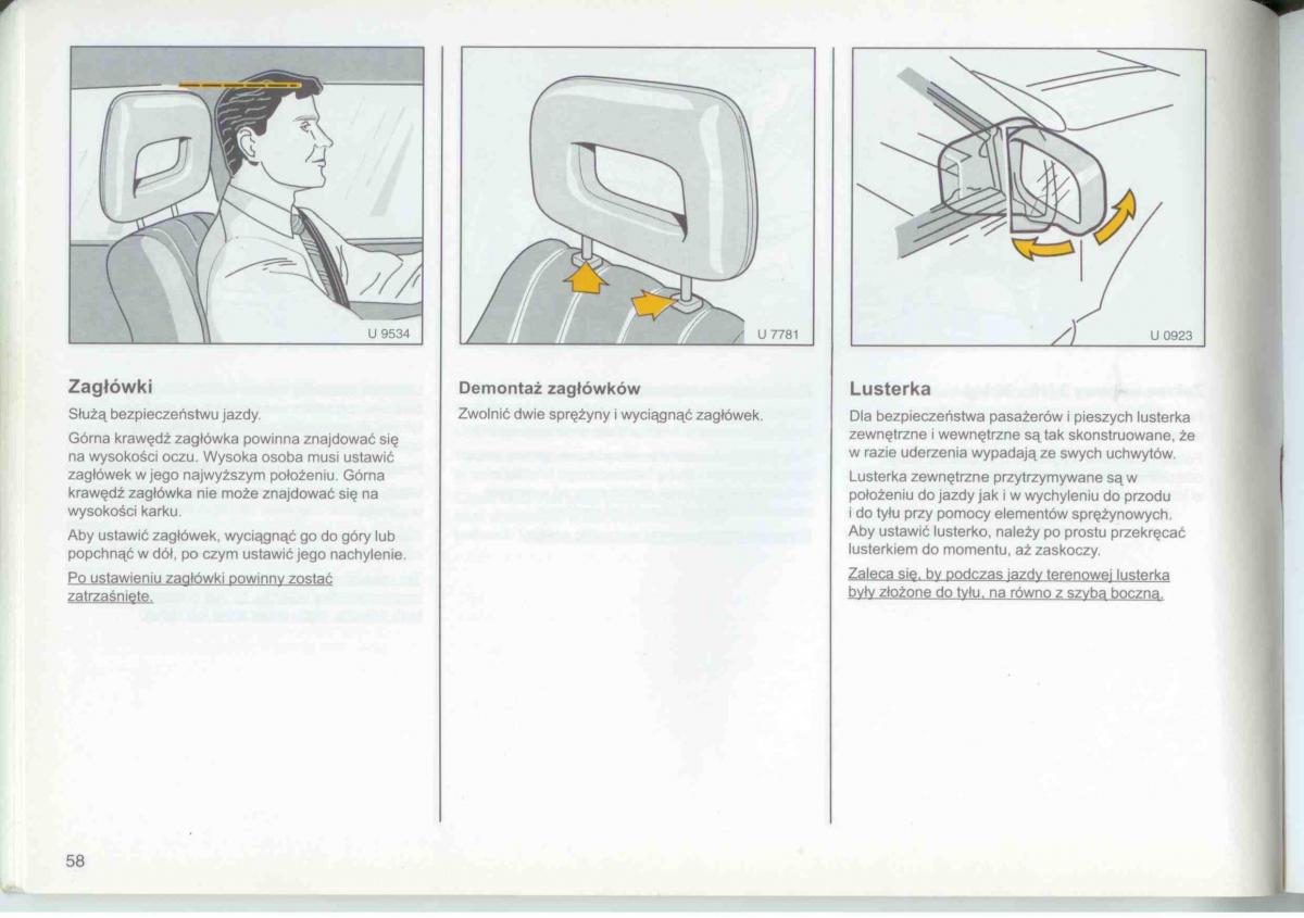 Opel Frontera A Isuzu Wizard Vauxhall Holden instrukcja obslugi / page 60