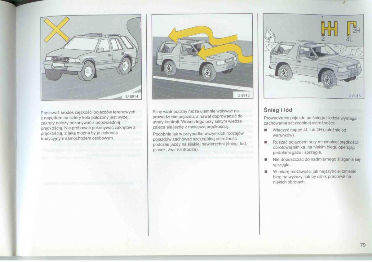 Opel Frontera A Isuzu Wizard Vauxhall Holden instrukcja obslugi / page 81