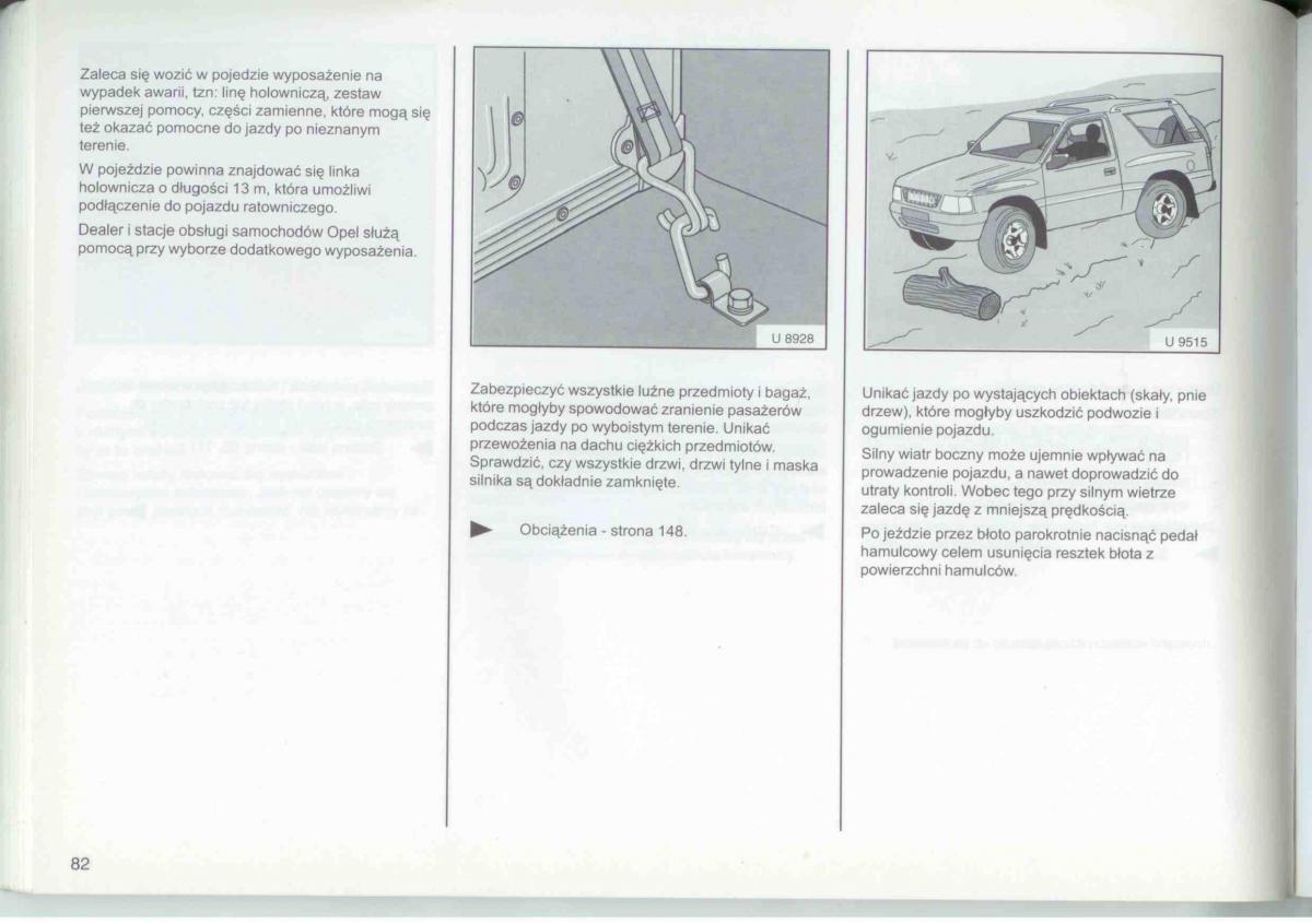 Opel Frontera A Isuzu Wizard Vauxhall Holden instrukcja obslugi / page 84